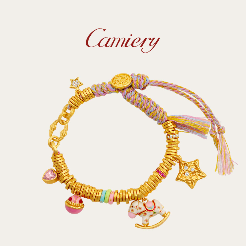CAMIERY/卡美瑞 新中式编绳平安喜乐木马手链