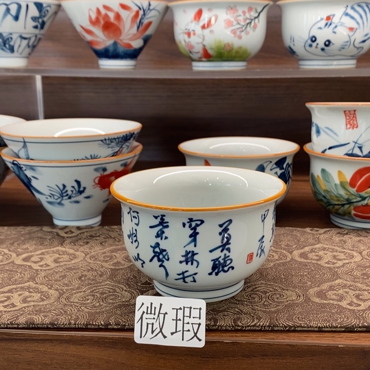  釉下老陶泥手工绘制