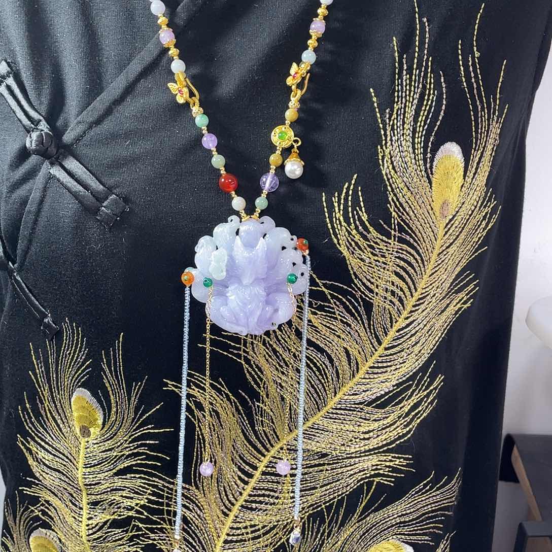 翡翠未镶嵌颈饰代编织