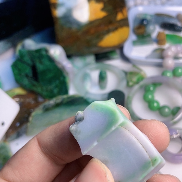 翡翠散珠天然翡翠A货挂件