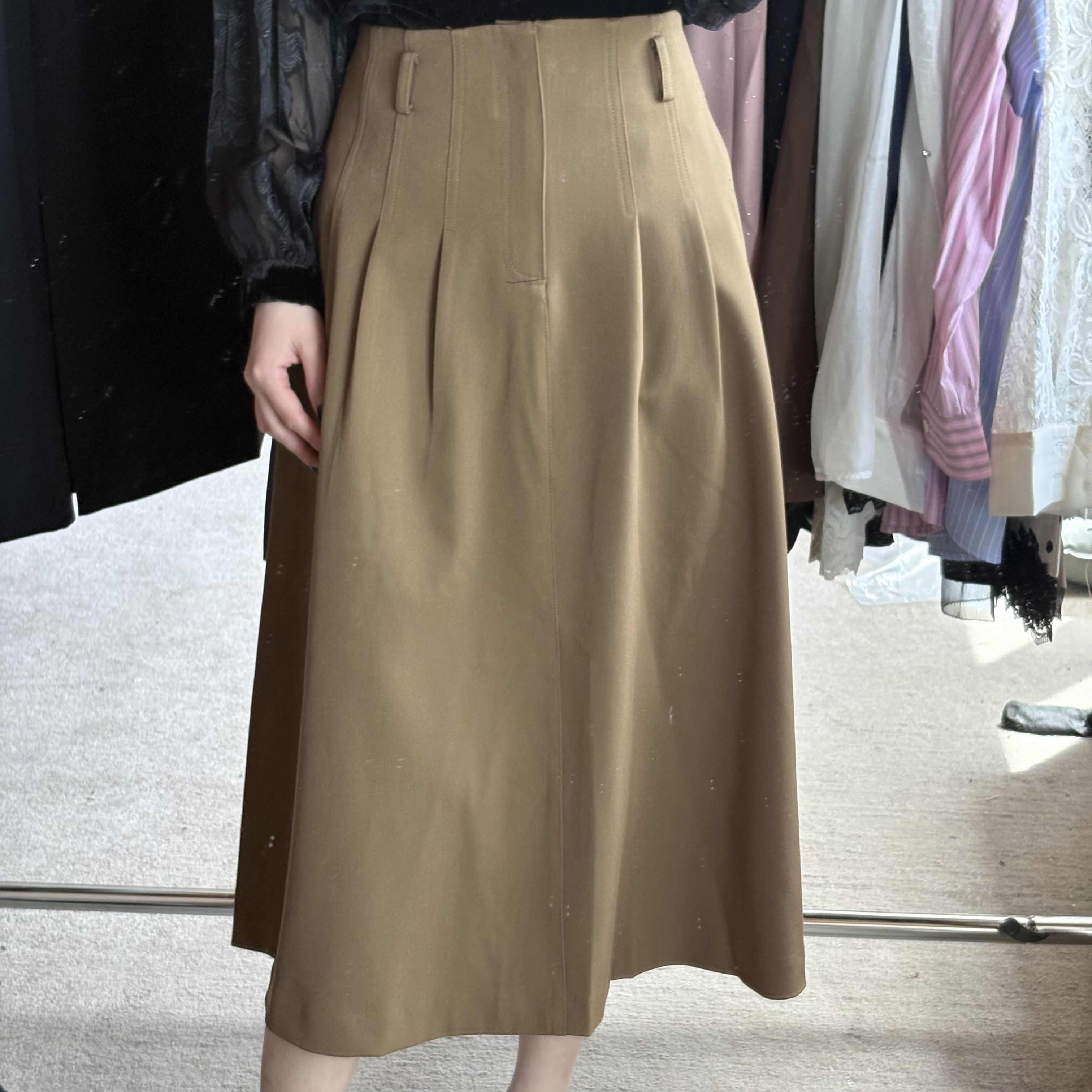 D31317南油气质法式A字版伞裙