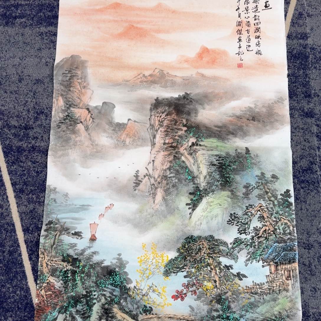 国画纯手绘山水花鸟作品