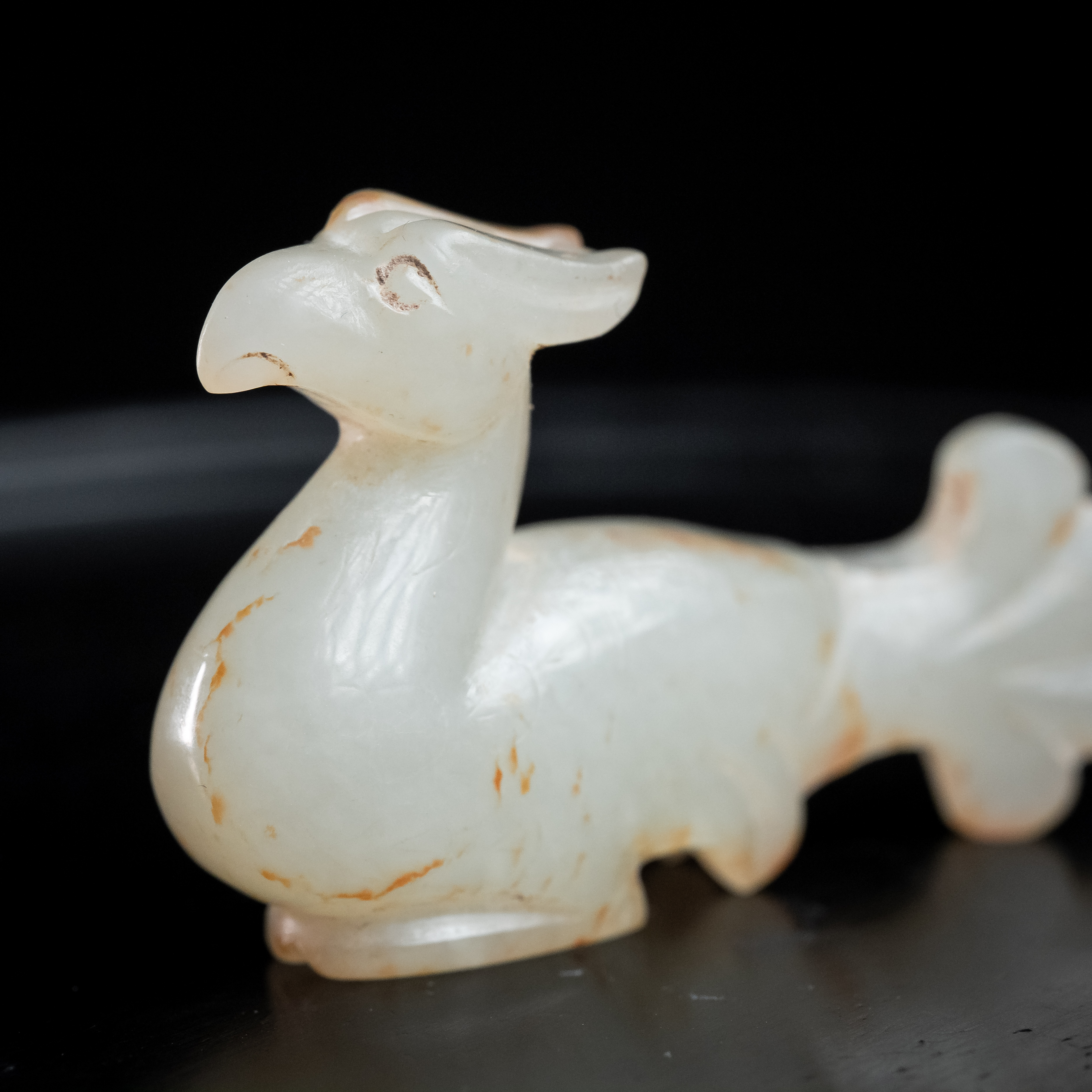 明代和田玉凤鸟花件-NX