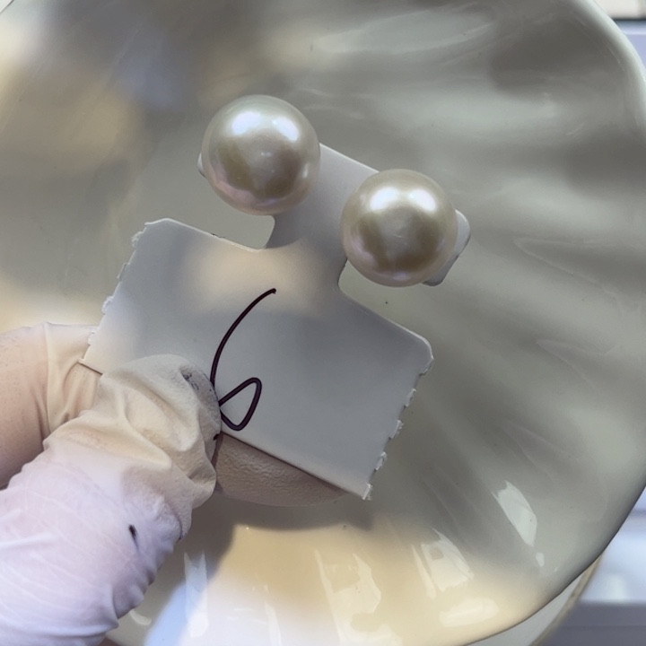 淡水珍珠耳饰银S925镶嵌