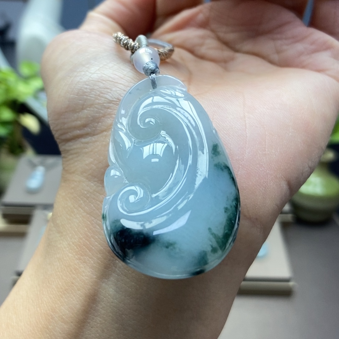 翡翠颈饰未镶嵌吊坠c36