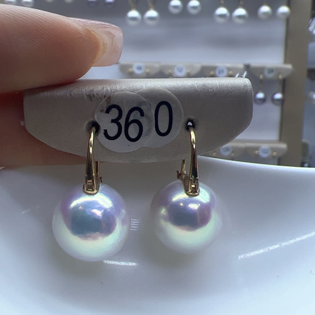 淡水珍珠耳饰18K金镶嵌