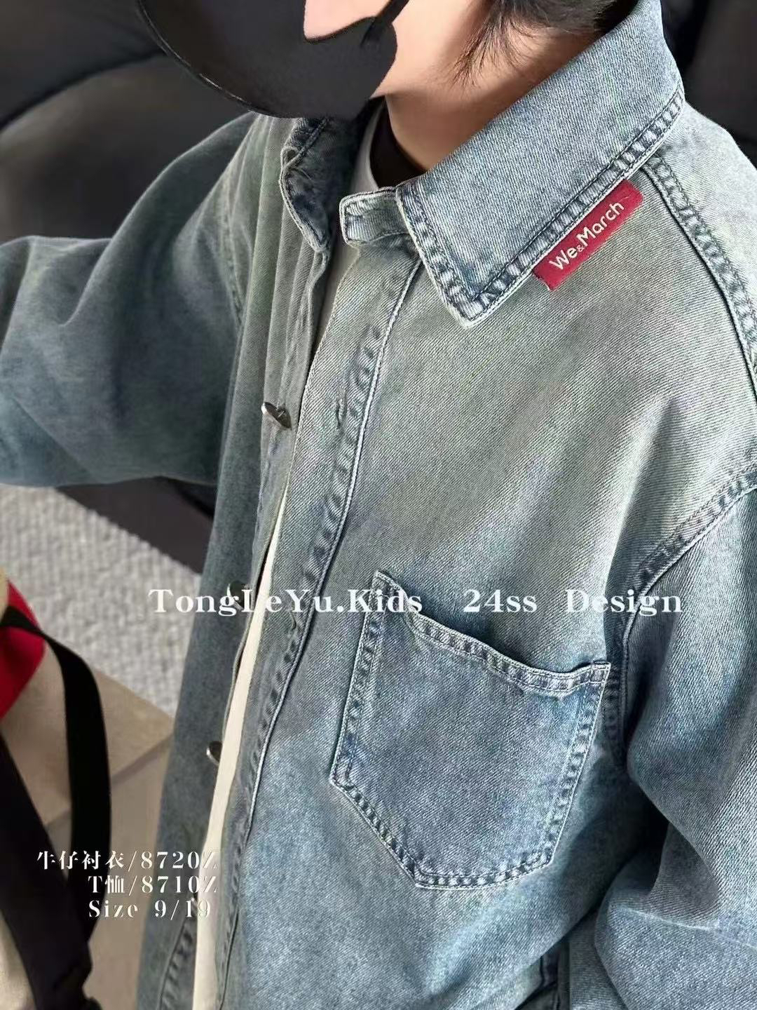 重工彩绘艺术洗褪牛仔衬衫外套时尚百搭