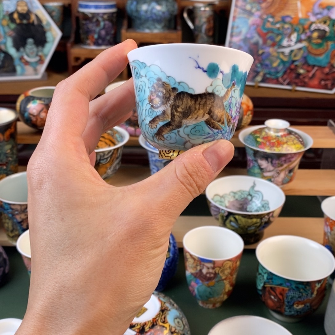 手工手绘小老虎主人杯