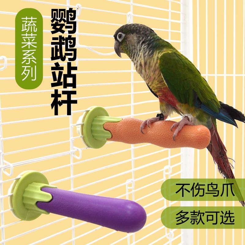 鸟笼站杆鹦鹉磨爪棒磨砂鸟用站杆站棍鹦鹉站架磨甲器磨嘴鹦鹉用品