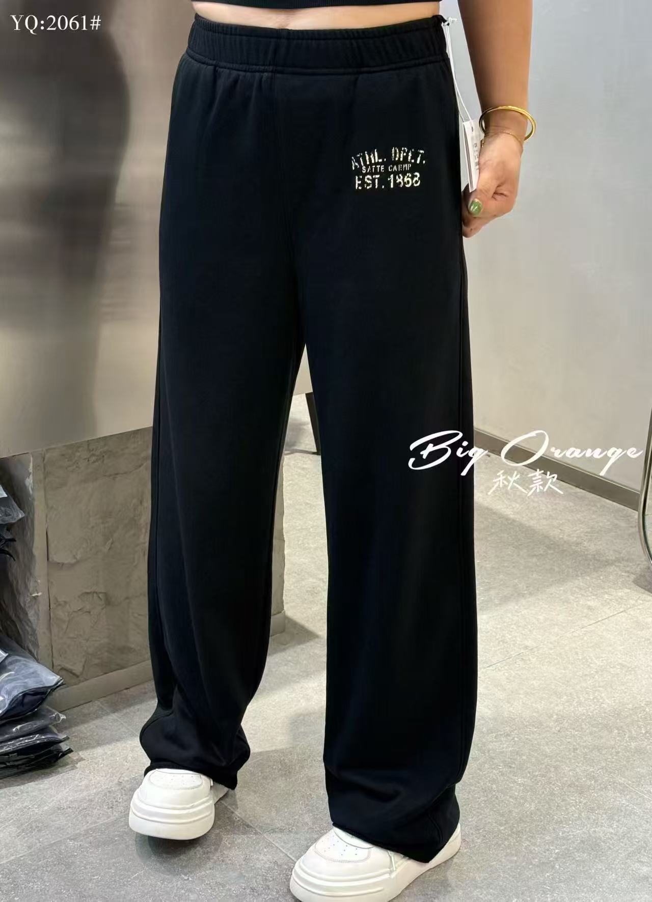 （燃燃推荐）休闲款直筒裤休闲裤松紧印花长裤透气秋季YQ2061
