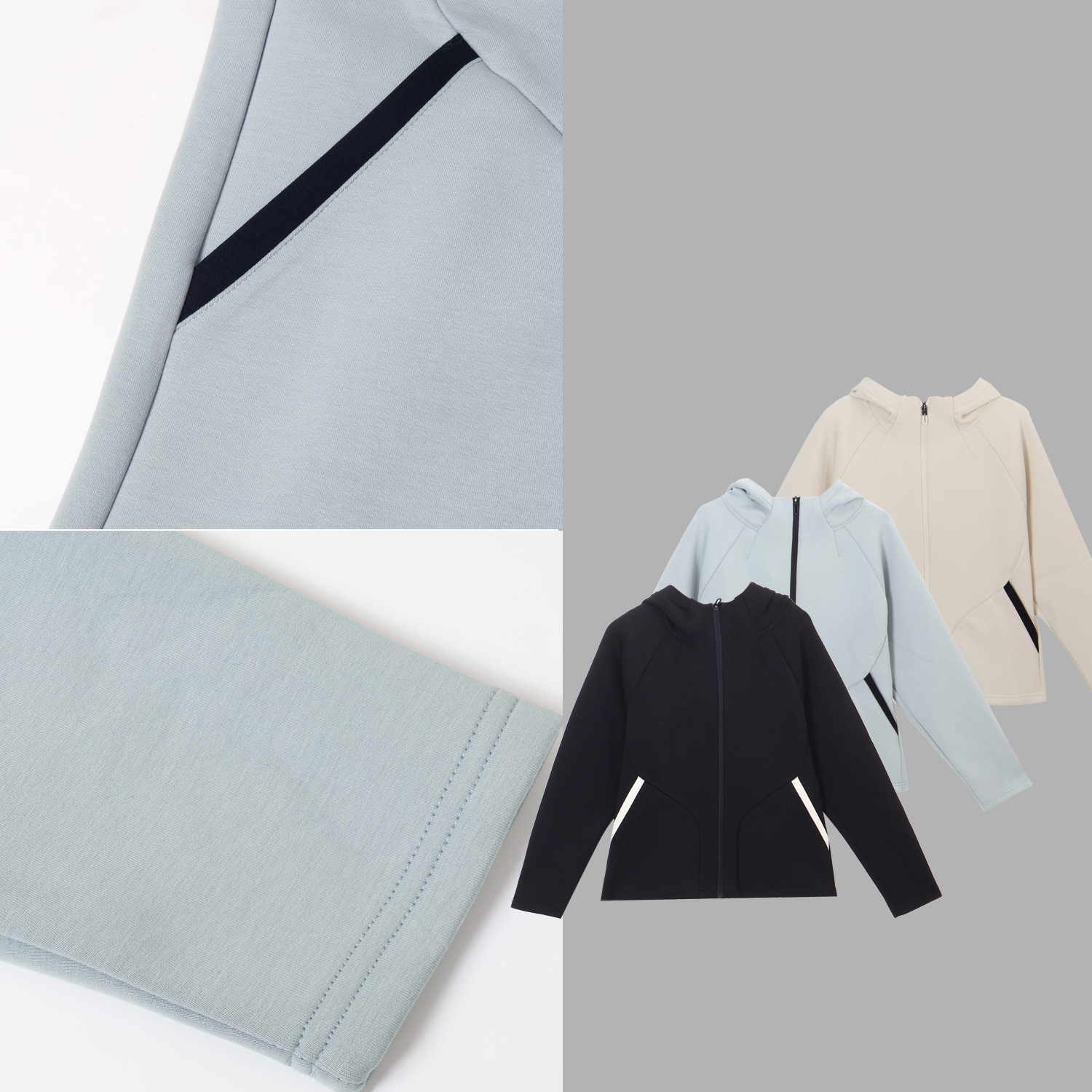 凯特丝蓓034#【空面】空气层连帽拉链开衫外套卫衣女长袖上衣