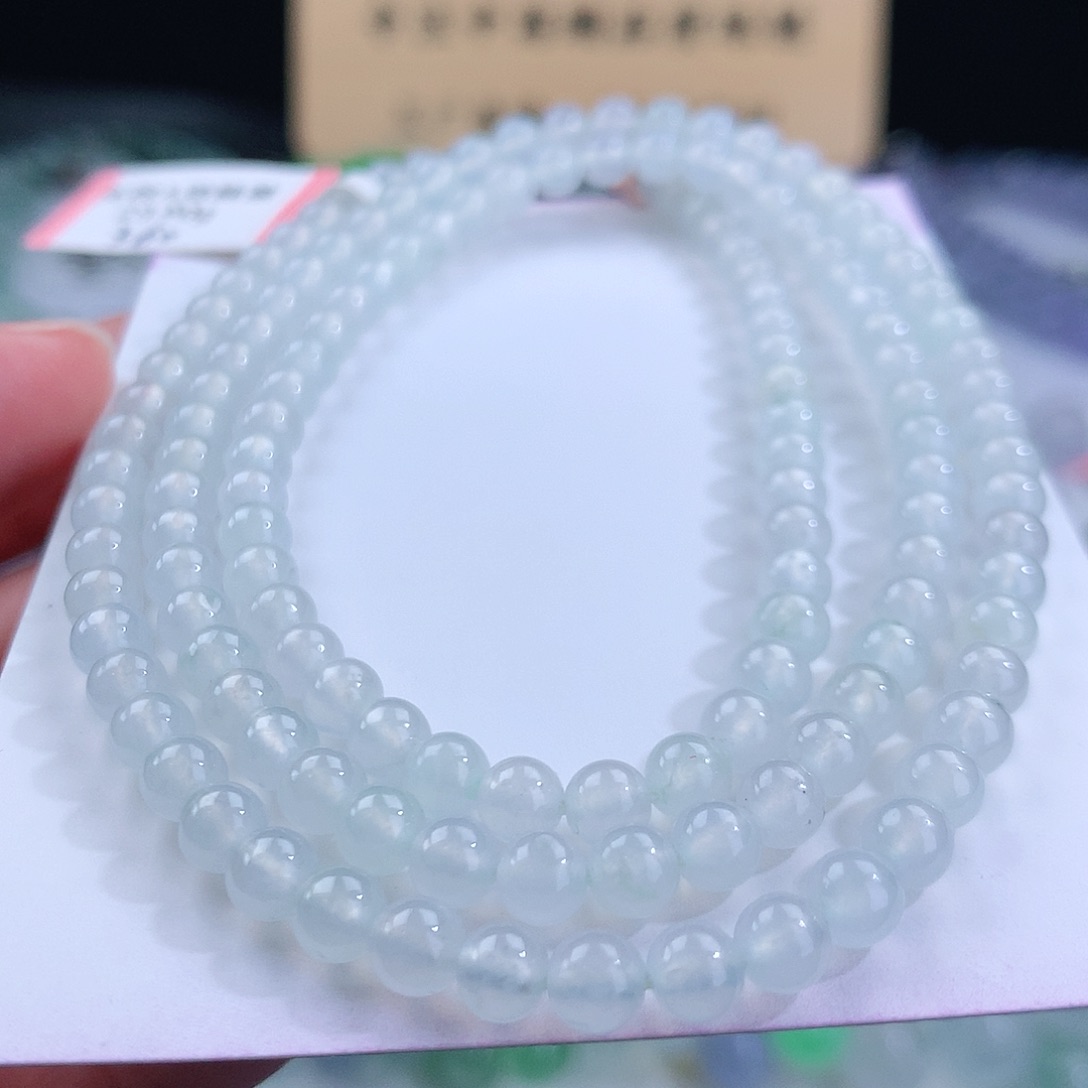 未镶嵌翡翠手链冰种冰清玉洁款项链 卡4.5mm