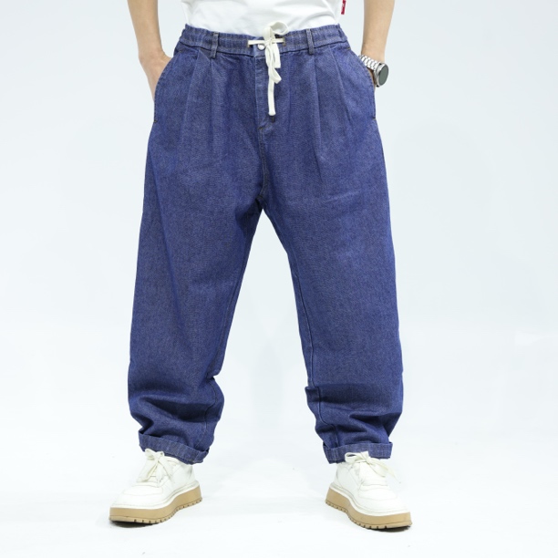 水洗春季常规款中腰男无弹牛仔裤潮流直筒男装休闲裤宽松