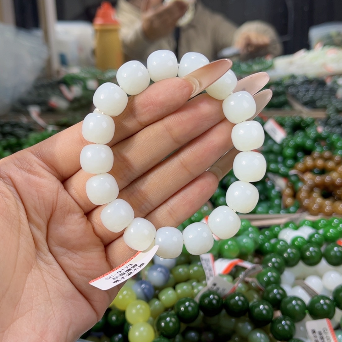 和田玉未镶嵌手链天然和田玉新疆且末天泰羊脂白玉13