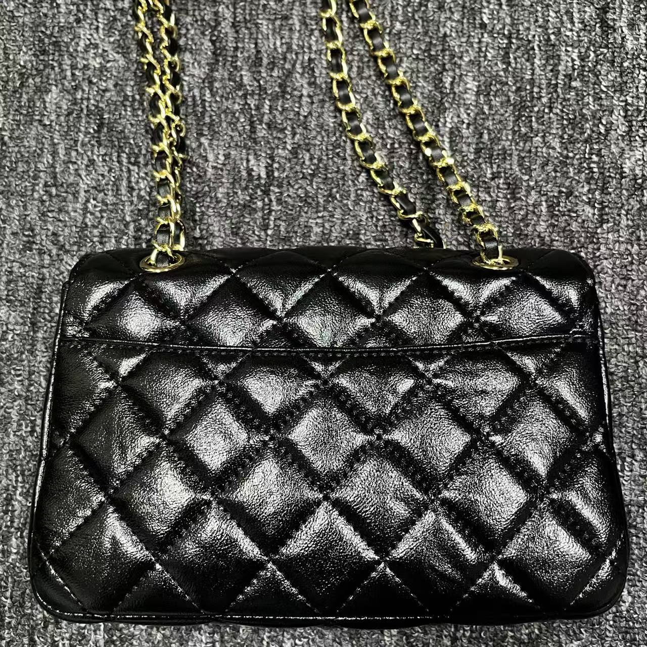 真皮女包私人定制金前黑色