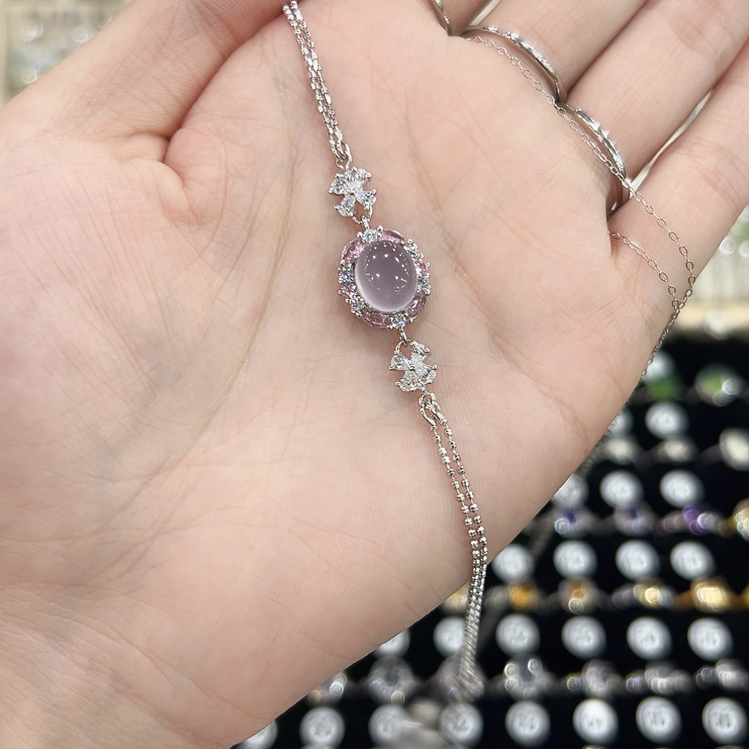 s***e萤石银S925镶嵌手链