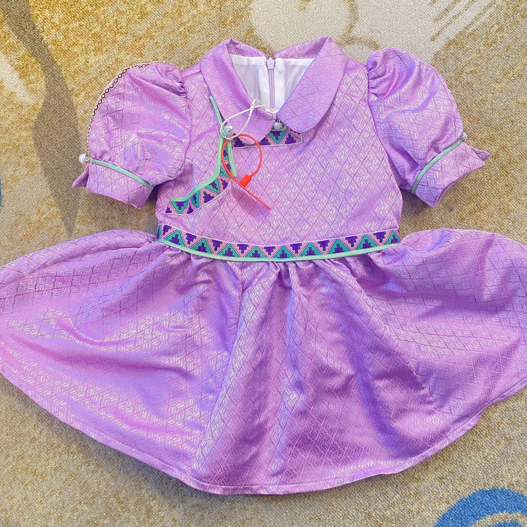 【德利源】女童民族风娃娃领半袖裙D0648#