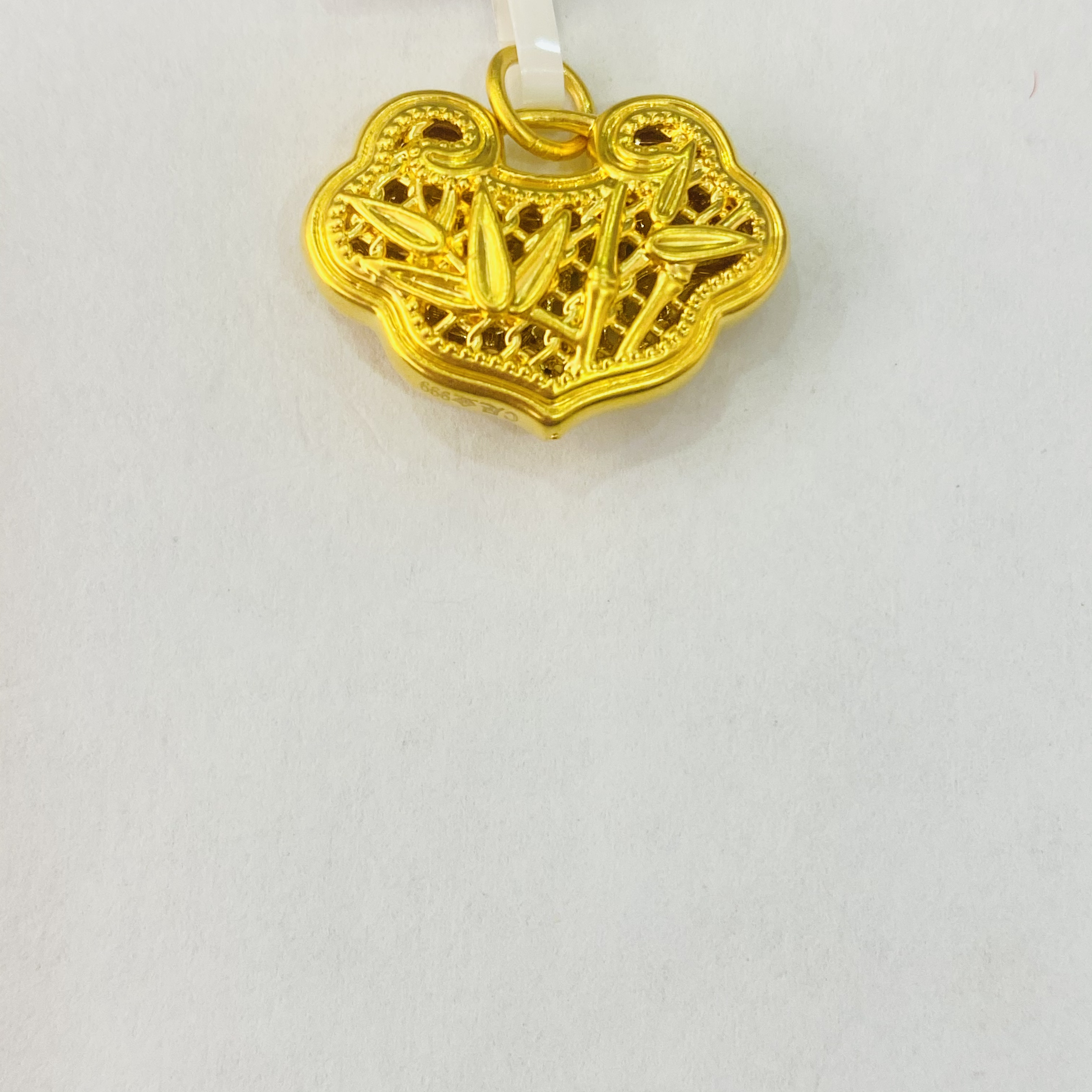 【陈晨专享】 足金999饰品 竹节锁包吊坠 1.25 GP