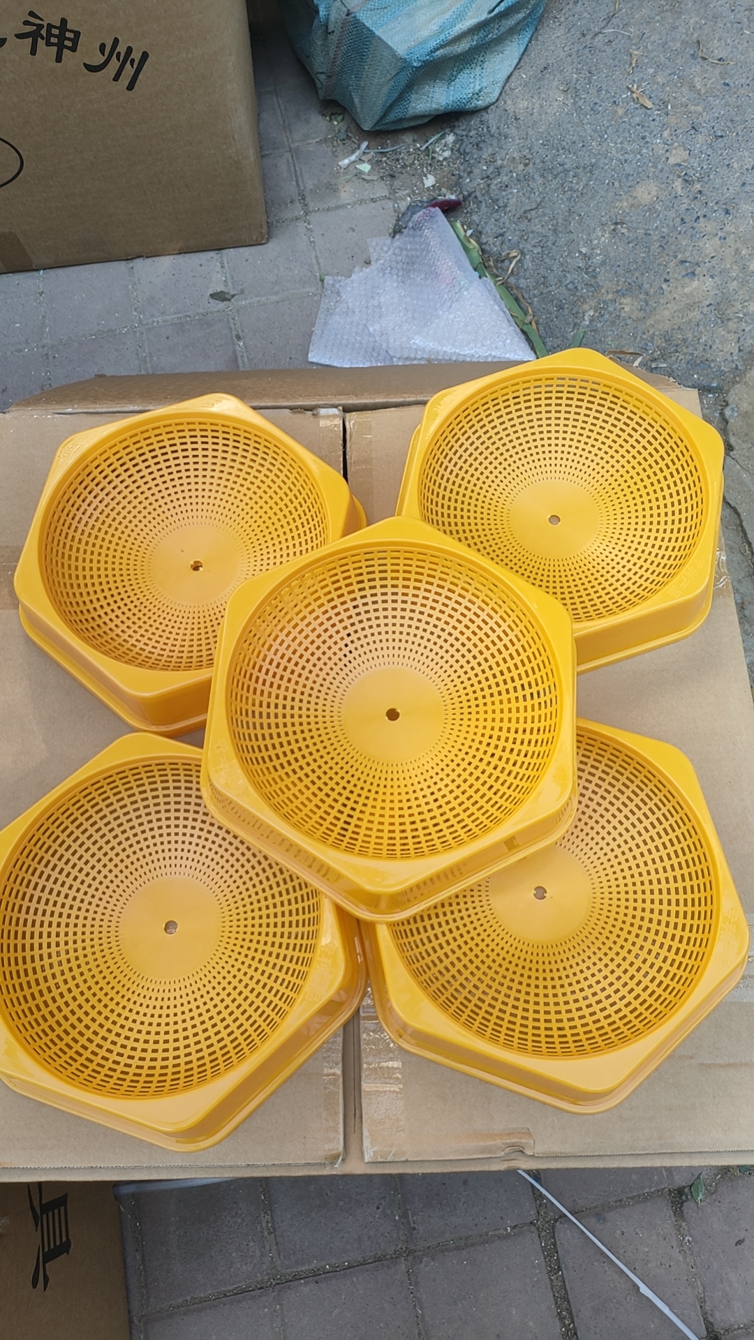 蓝白边透气网格塑料鸽子窝（10个装）