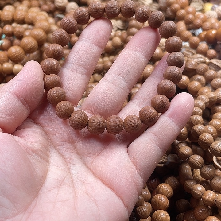 虎***珏手串猴头核桃1.0同尺磨盘风羽