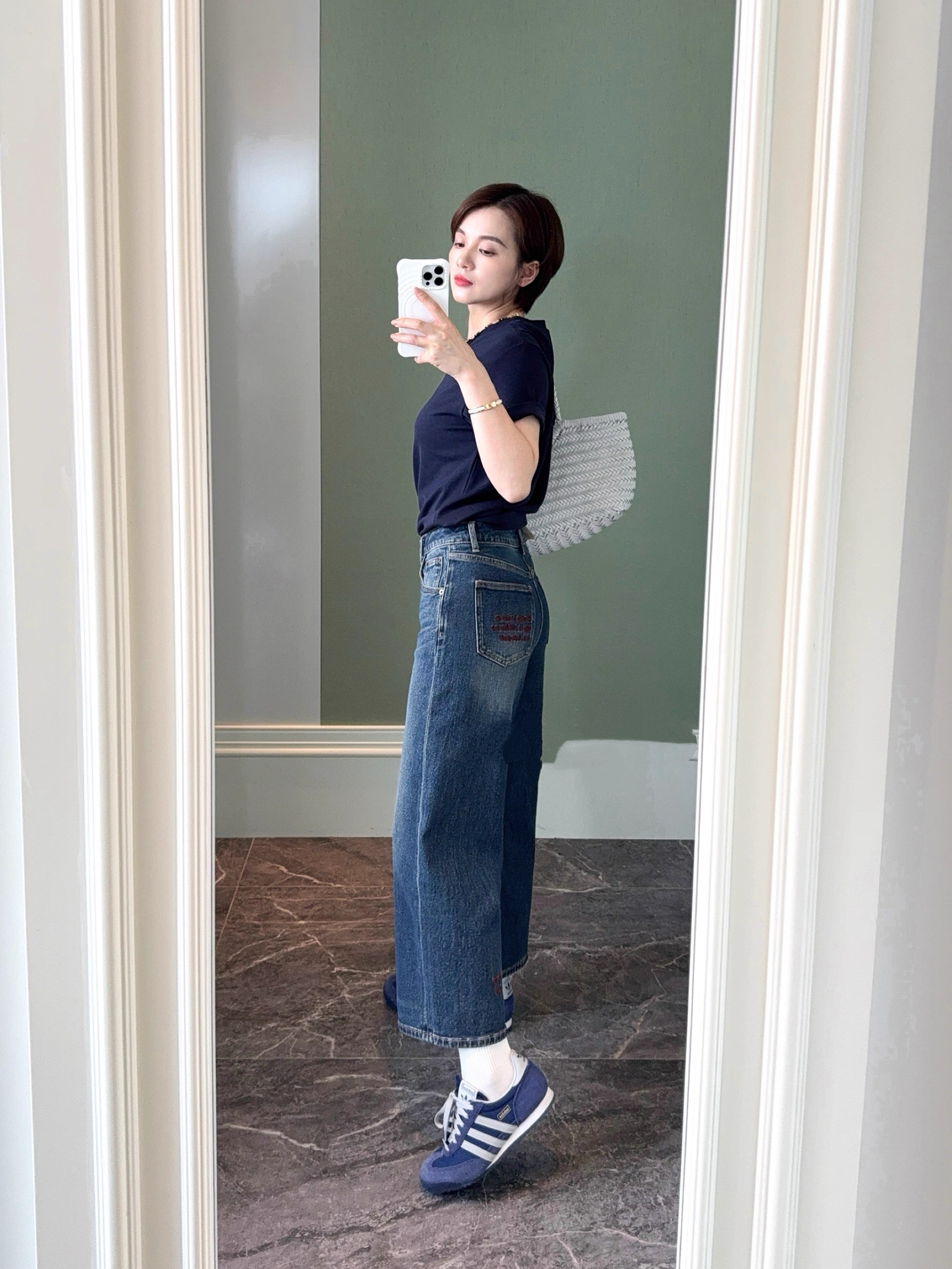 SU【682】花66 素素   窄版直筒八分裤2025秋季新款刺绣小个子显瘦