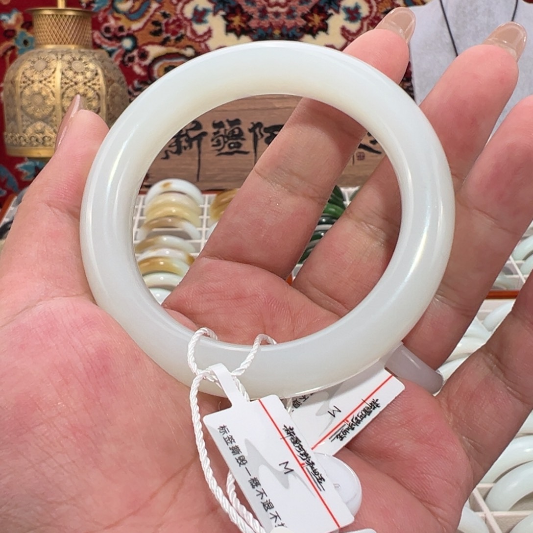 和田玉未镶嵌手镯天然新疆和田玉羊脂玉