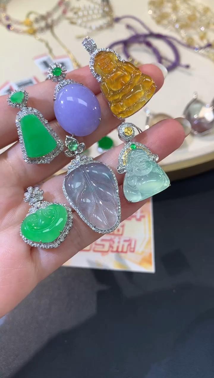 【彩虹盘】翡翠-18K金-多样性发一件-XY-AH18|CXQ21