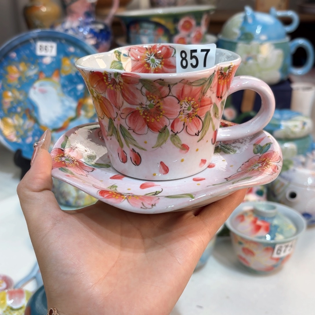 景德镇手绘高温釉下彩陶瓷茶具