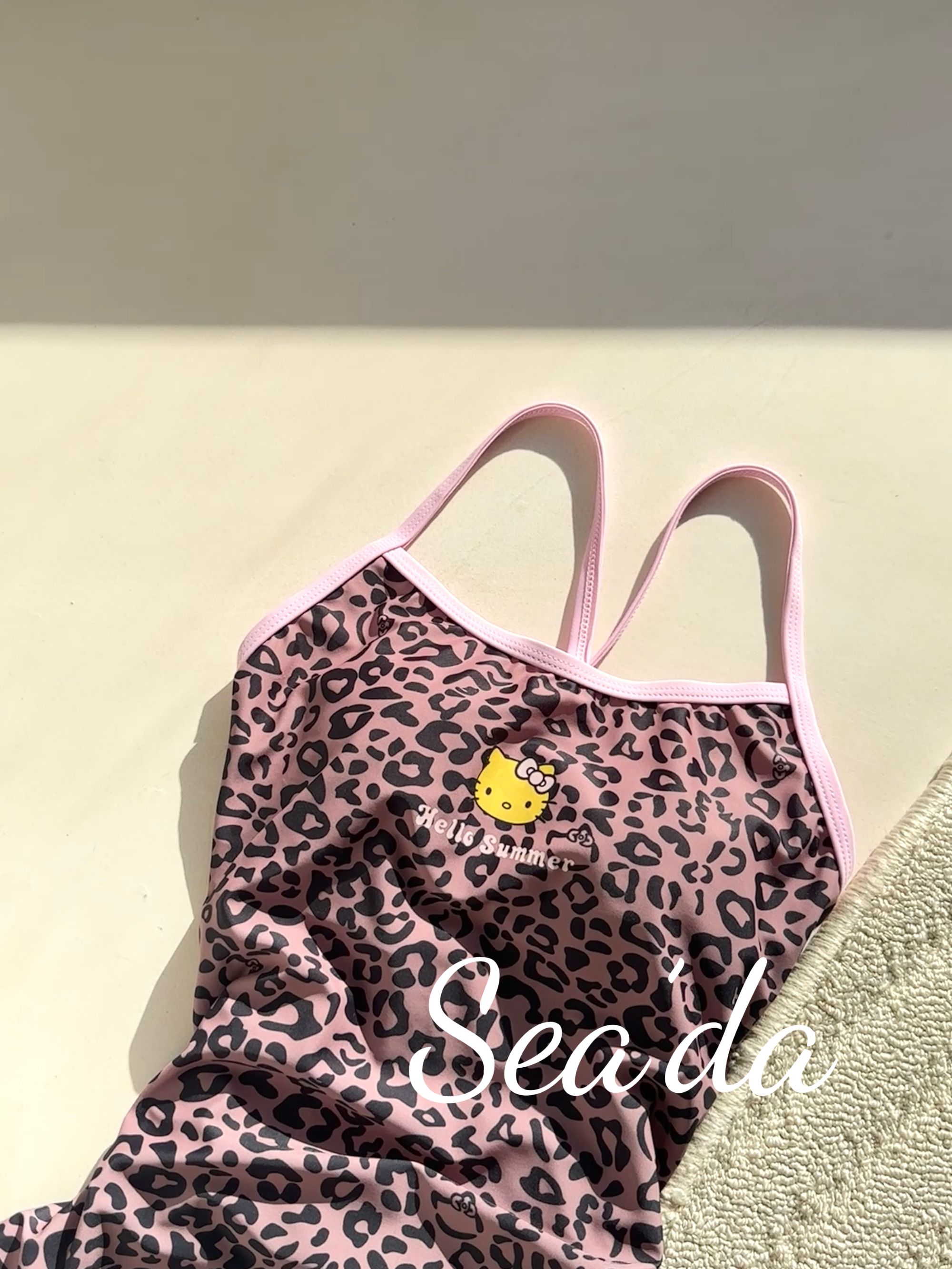 Sea’da【Kitty豹纹公主】新款豹纹泳衣显白遮肉专业竞速连体泳衣