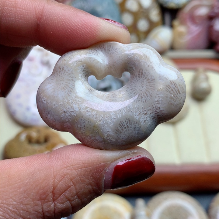 硅化珊瑚（珊瑚玉）颈饰未镶嵌