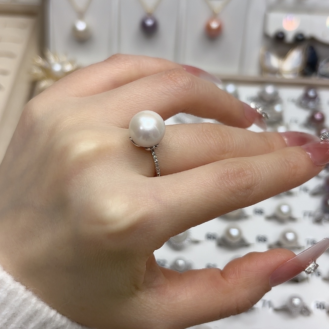 淡水珍珠银S925镶嵌戒指