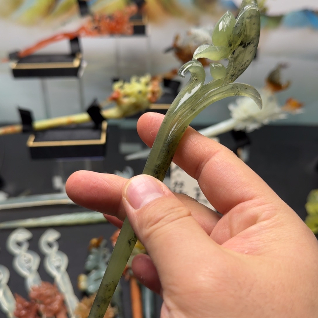 岫玉发饰未镶嵌明君玉簪贼拉好看