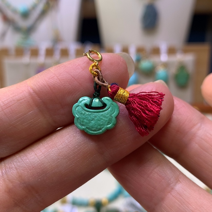 绿松石18K金镶嵌滴流