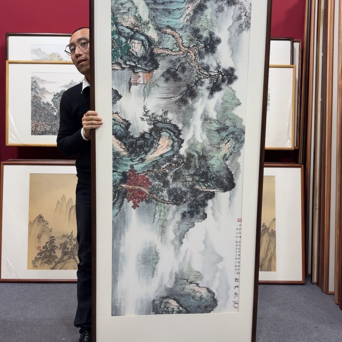 国画带框绘画210/80尺寸