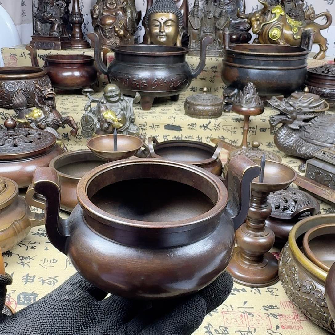 官帽炉纯铜工艺品摆件