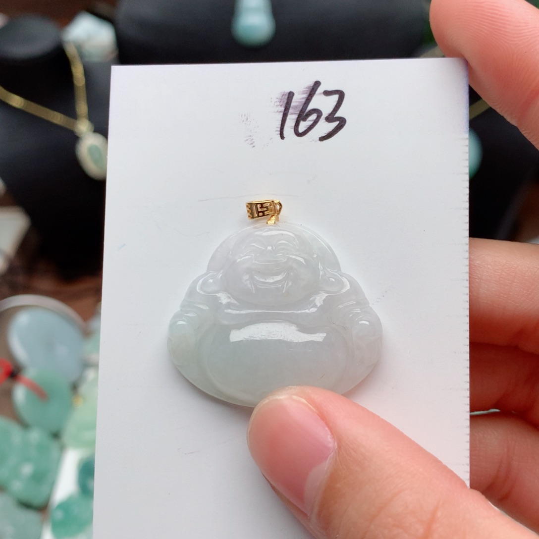 翡翠颈饰银S925镀金镶嵌吊坠