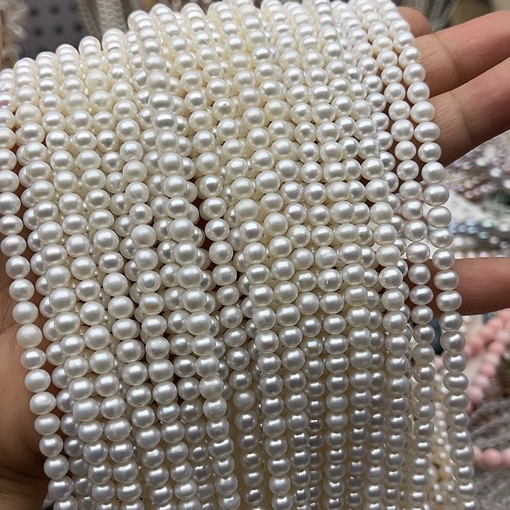 玛瑙/玉髓未镶嵌珠宝半成品一条5mm左右珍珠