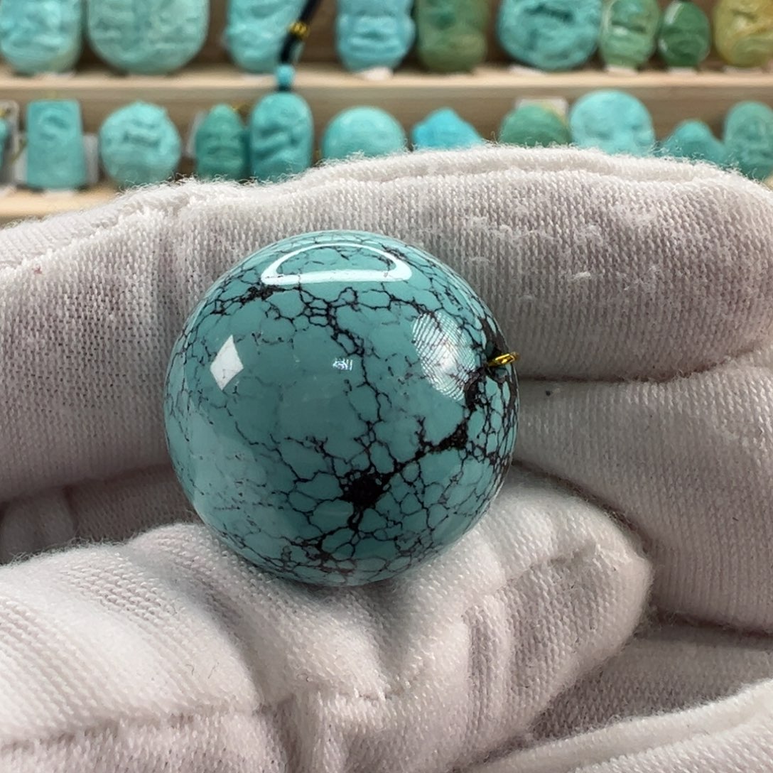 未镶嵌绿松石圆珠21.3mm