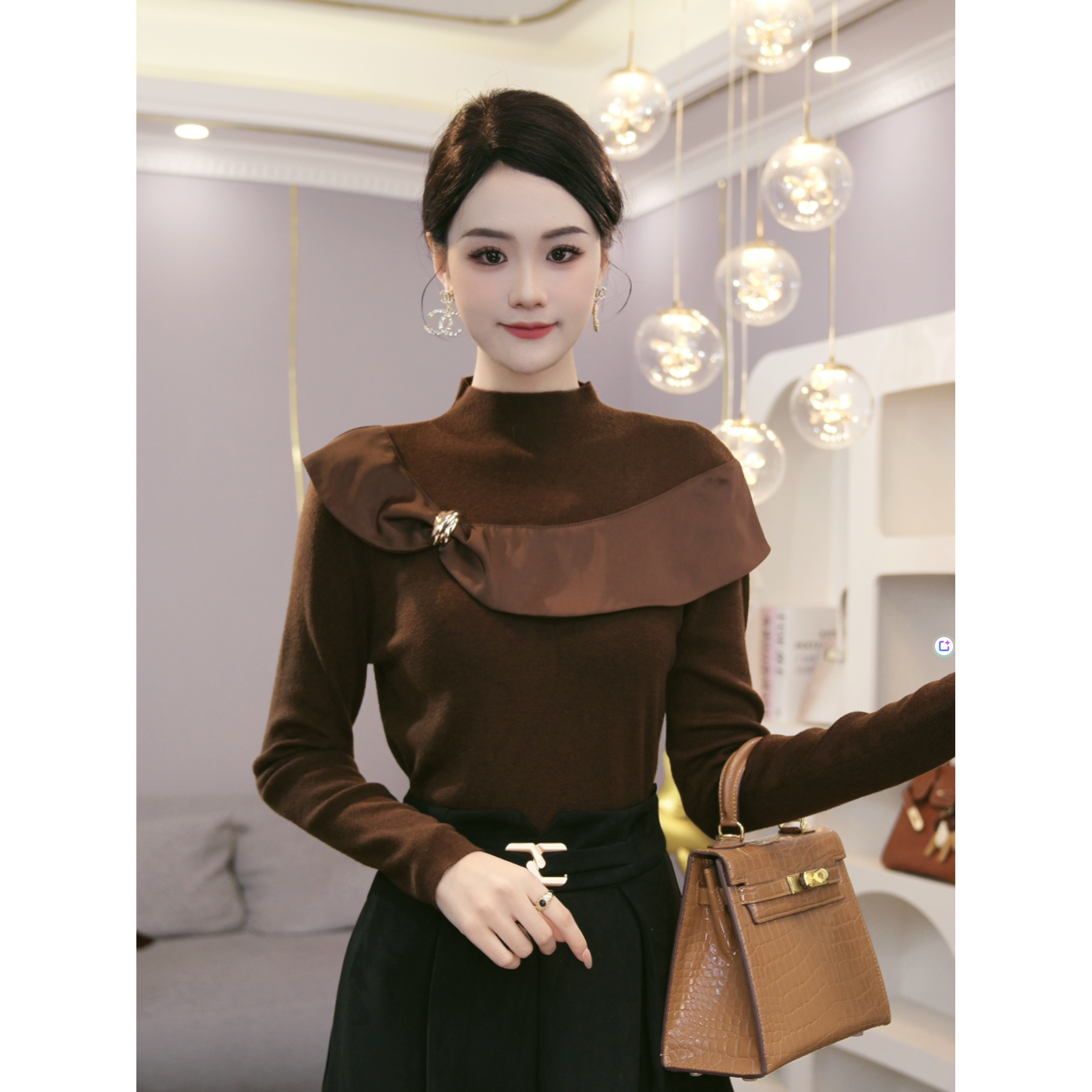 2025秋冬新款【8461】含绵羊毛气质爆款针织衫法式内搭百搭显白毛衣