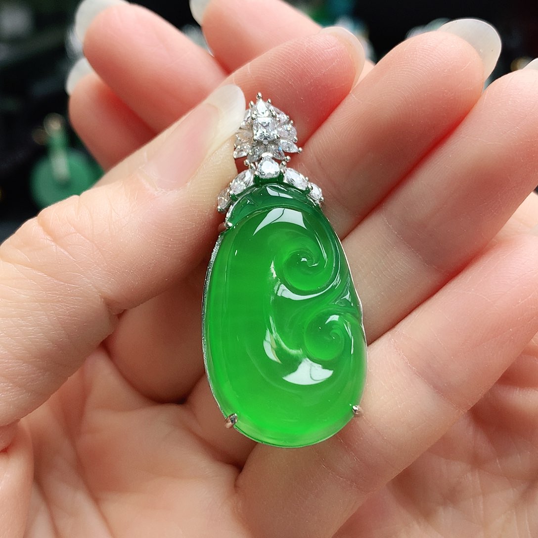 玛瑙/玉髓吊坠银S925镶嵌