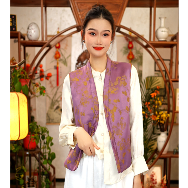 【董小姐】！宠粉福利！真丝提花蚕丝棉马夹女