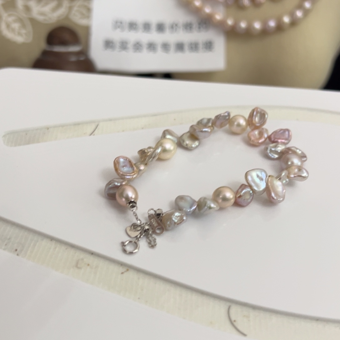 淡水珍珠手绳银S925镶嵌linda 不退换