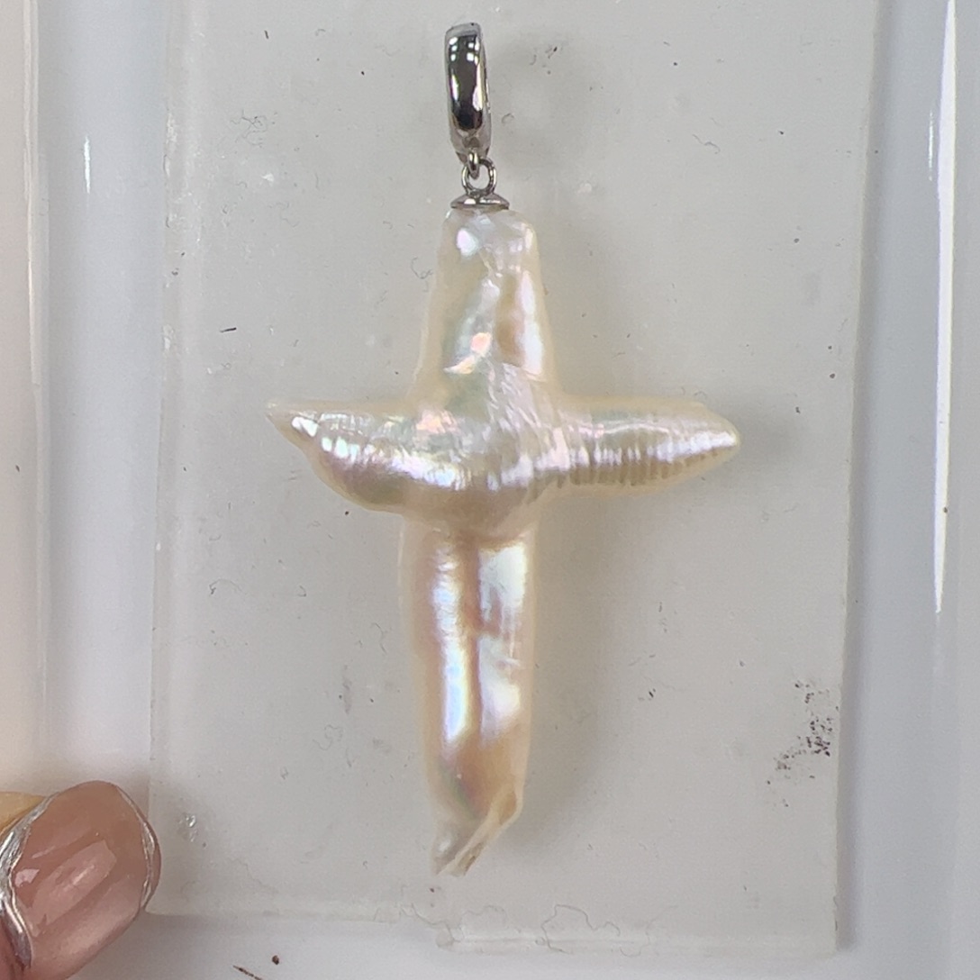 淡水珍珠吊坠(不含链)银S925镶嵌