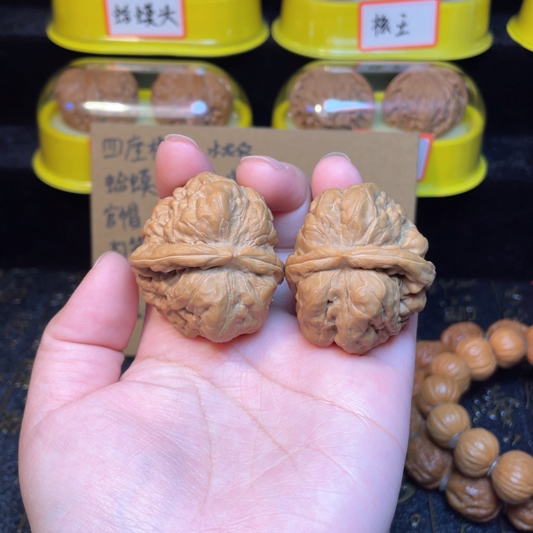 文玩核桃把件蛤蟆头38尺一帆