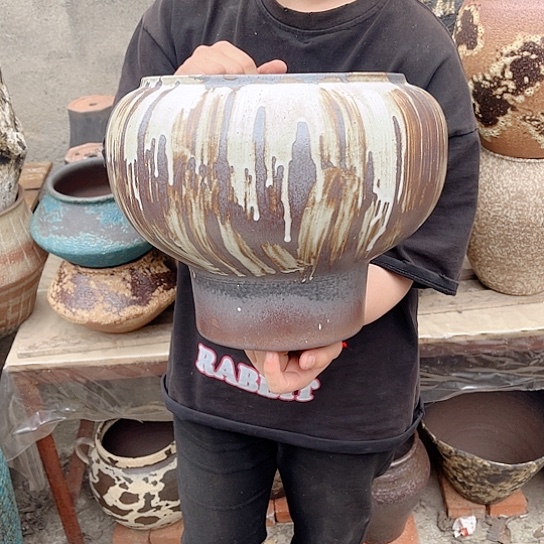 紫砂花盆高度27口径24