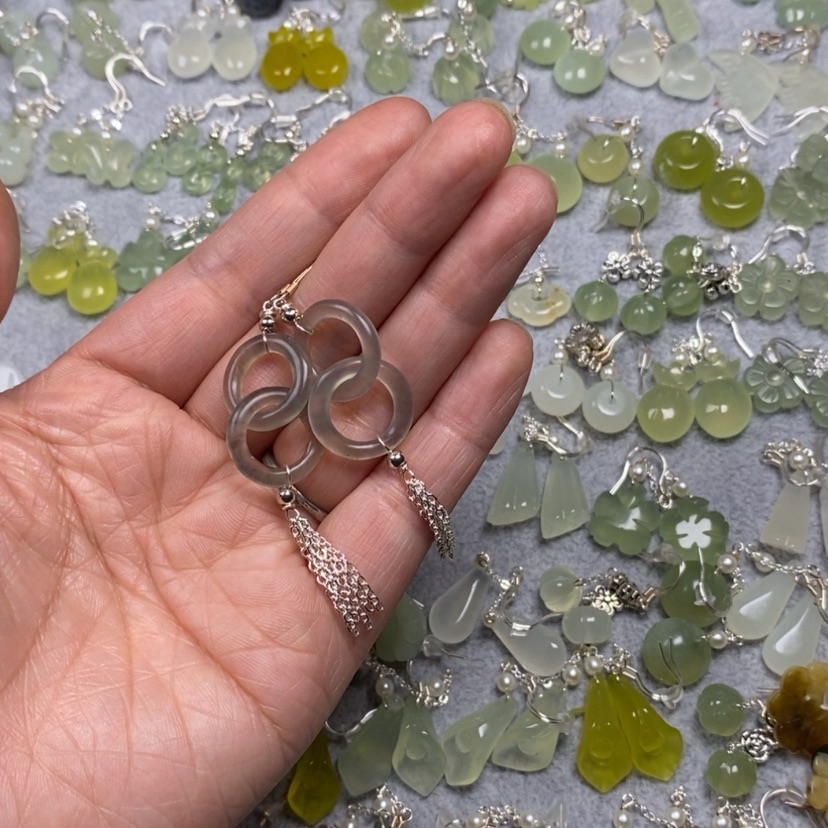 【闪购商品】蛇纹石玉未镶嵌挂件耳饰耳环项链