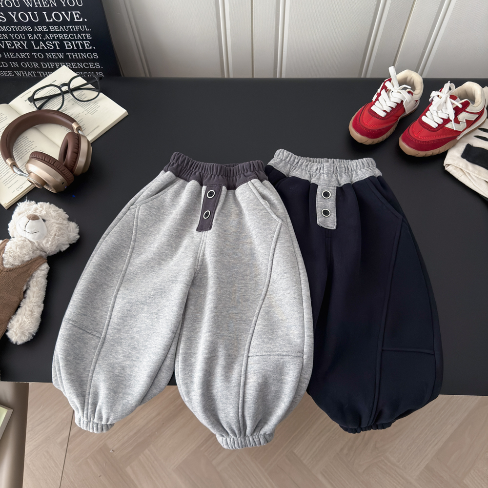 2025秋季亲子新款休闲裤儿童卫裤新款童装宝宝时髦加绒运动裤