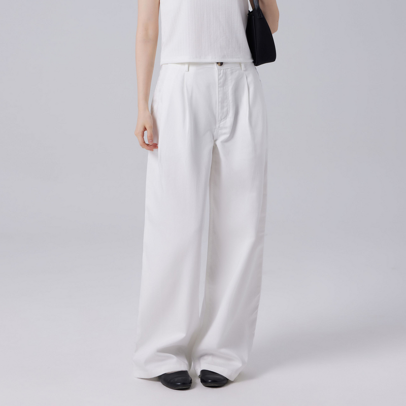SPAO韩国同款秋季新品通勤百搭宽松垂感休闲阔腿裤女SPTAF49W70