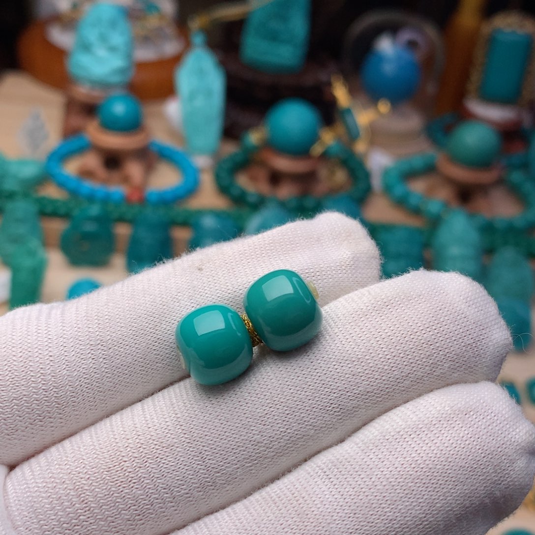 绿松石珠宝奇石未镶嵌10.5mm