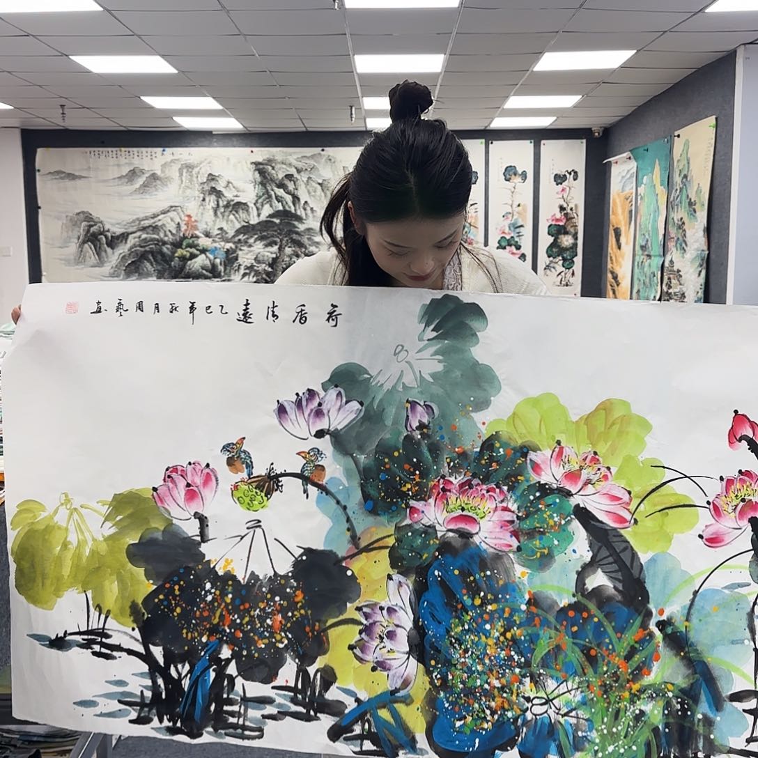 国画作品小姐姐放漏中